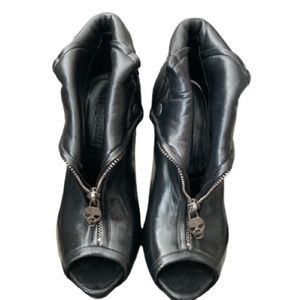 Alexander McQueen peep toe ankle boots